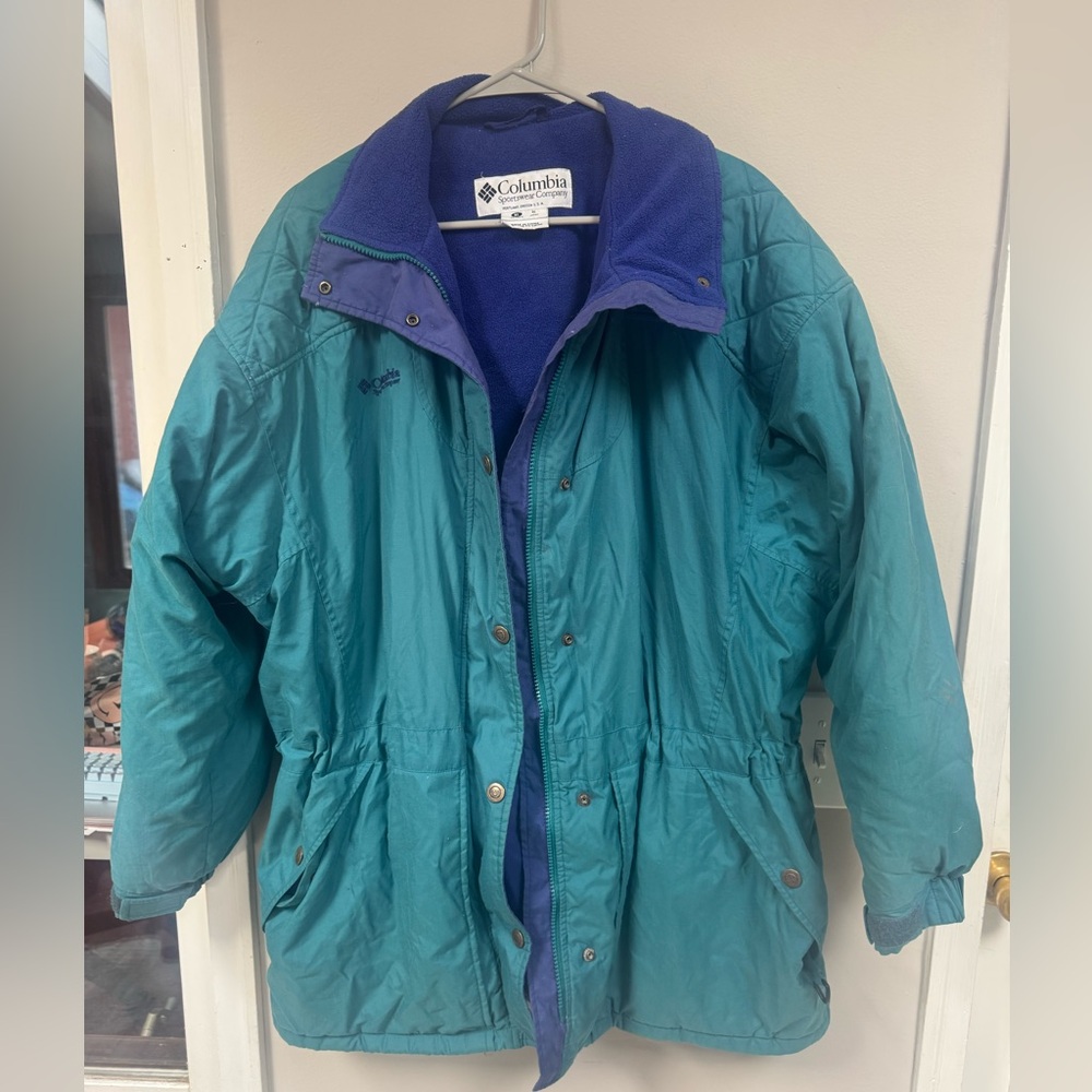 VTG Columbia Teal and Purple Fleece Lined Jacket